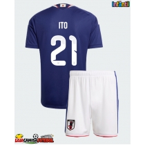 Camisa de Futebol Japão Hiroki Ito #21 Equipamento Principal Infantil Mundo 2026 Manga Curta (+ Calças curtas)